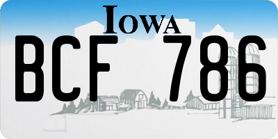 IA license plate BCF786
