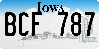 IA license plate BCF787