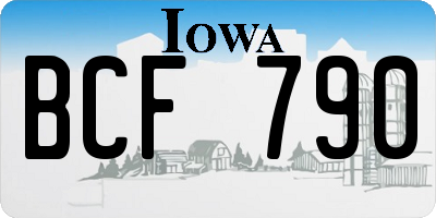 IA license plate BCF790