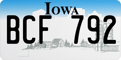 IA license plate BCF792