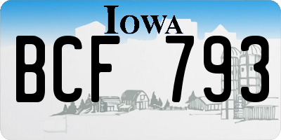 IA license plate BCF793