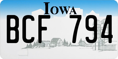 IA license plate BCF794