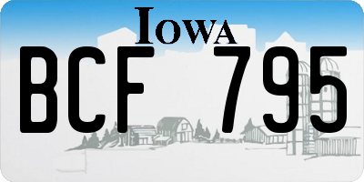 IA license plate BCF795