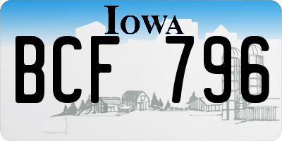 IA license plate BCF796