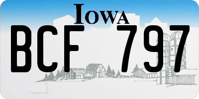 IA license plate BCF797