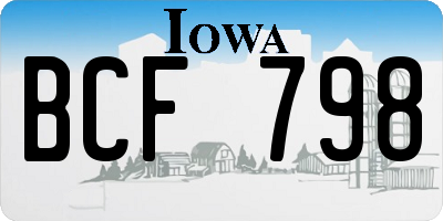 IA license plate BCF798