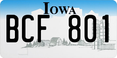 IA license plate BCF801