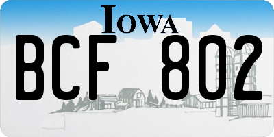 IA license plate BCF802