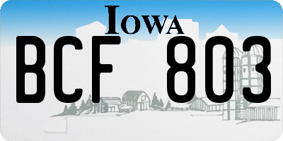 IA license plate BCF803