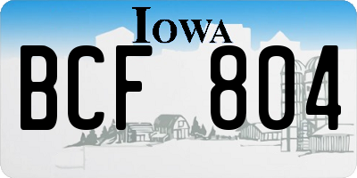 IA license plate BCF804