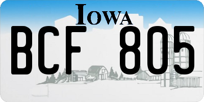 IA license plate BCF805