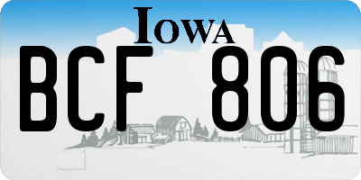 IA license plate BCF806