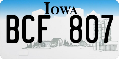 IA license plate BCF807