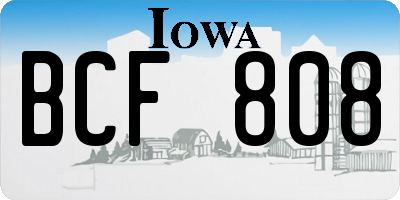 IA license plate BCF808