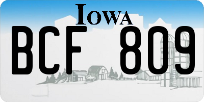 IA license plate BCF809