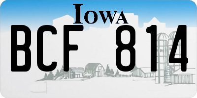 IA license plate BCF814