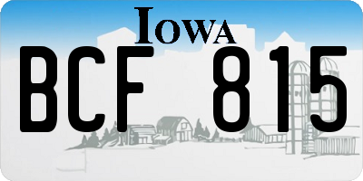 IA license plate BCF815
