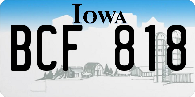 IA license plate BCF818