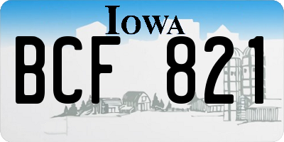 IA license plate BCF821