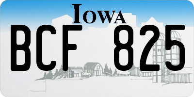 IA license plate BCF825