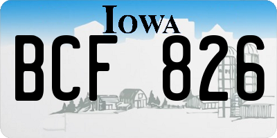 IA license plate BCF826