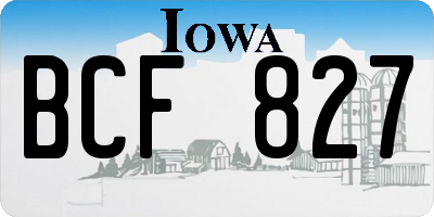 IA license plate BCF827