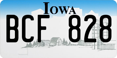 IA license plate BCF828