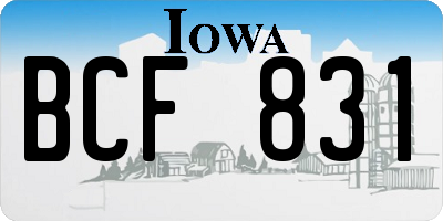 IA license plate BCF831