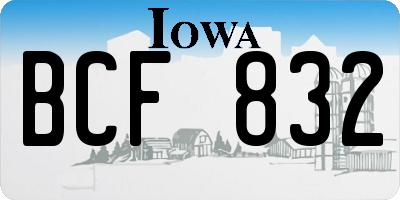 IA license plate BCF832
