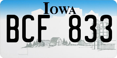 IA license plate BCF833