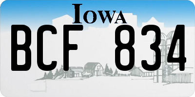 IA license plate BCF834