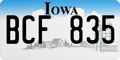 IA license plate BCF835