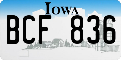 IA license plate BCF836