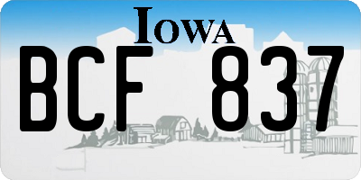IA license plate BCF837