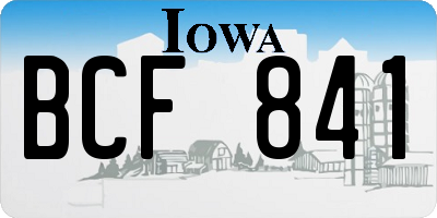IA license plate BCF841