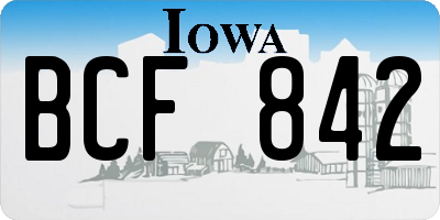 IA license plate BCF842