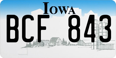IA license plate BCF843