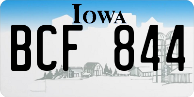 IA license plate BCF844