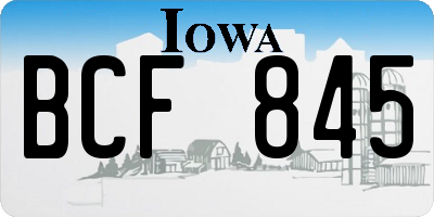 IA license plate BCF845