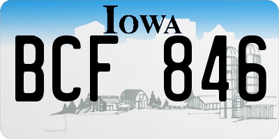 IA license plate BCF846