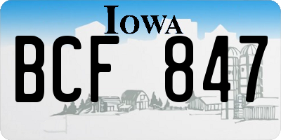 IA license plate BCF847