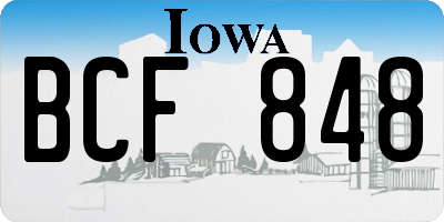 IA license plate BCF848