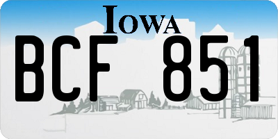 IA license plate BCF851