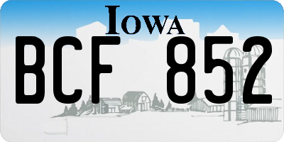 IA license plate BCF852