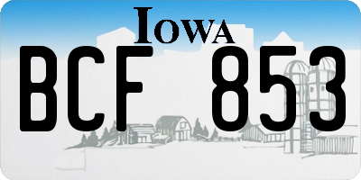 IA license plate BCF853
