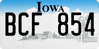 IA license plate BCF854
