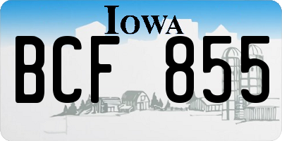 IA license plate BCF855