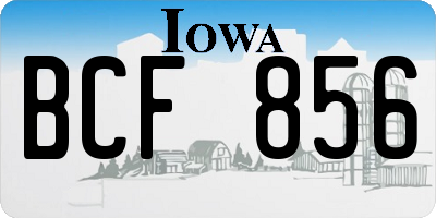 IA license plate BCF856