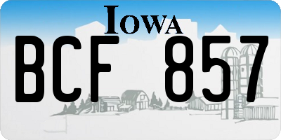IA license plate BCF857