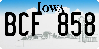 IA license plate BCF858